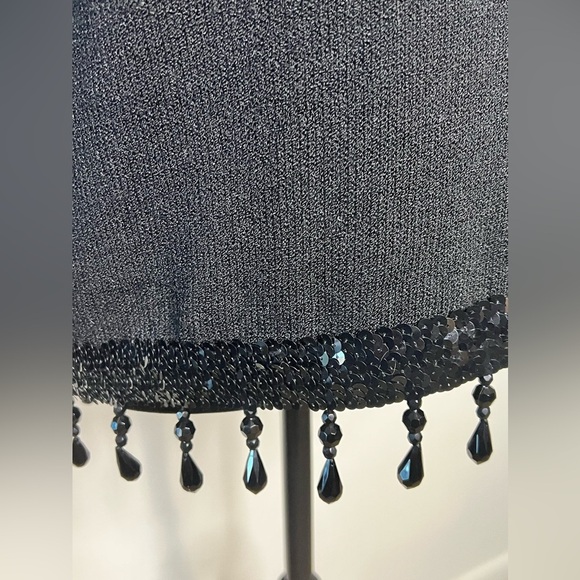 Vintage Lianee Barnes designer unique beaded sweater holiday formal Black med EC - Picture 5 of 11